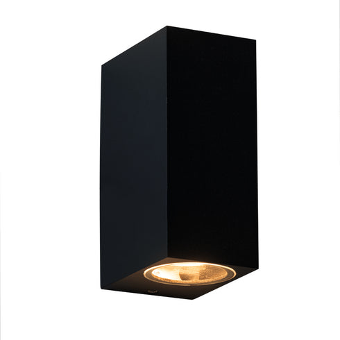 GU10 WALL LUMINAIRE 230V AC SAND BLACK IP65 MAX.2X35W LG2204GU10B